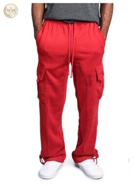 Heavyweight Fleece Drop Crotch Cargo Sweatpants Relaxed Wide Leg